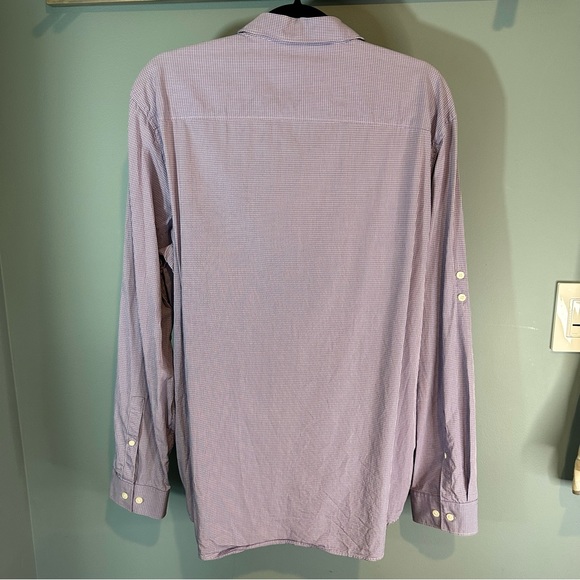 Calvin Klein Purple/White Plaid Button Down Shirt with Chest Pockets - Picture 3 of 10